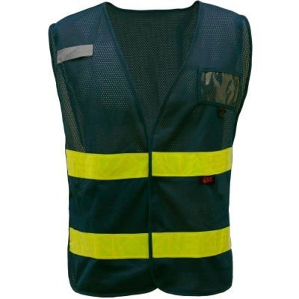 Gss Safety GSS Safety Incident Command Vest- Grey w/ Lime Prismatic Tape-One size Fits All 4111